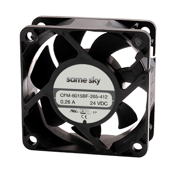 Same Sky (formerly CUI Devices)-CFM-6025BF-265-408 Gebläse und Lüfter DC Fan Axial Ball Bearing 24V 21.6V to 26.4V 31.13CFM 40.9dB 60 X 60 X 25.4mm Box