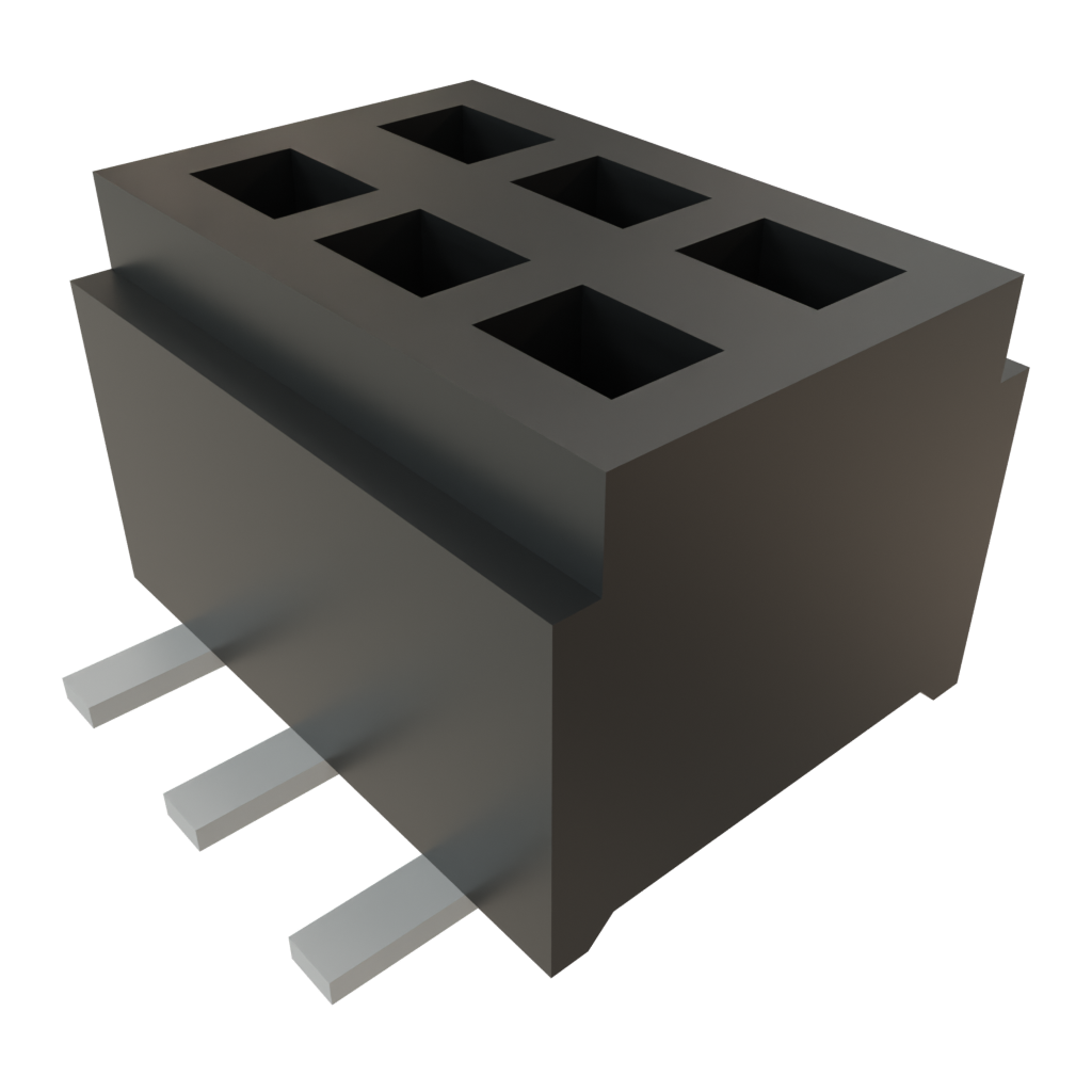Samtec-CLM-103-02-L-D-BE Cabezales del conector y receptáculos PCB Conn Micro Socket Strip SKT 6 POS 1mm Solder ST Bottom Entry SMD Bulk