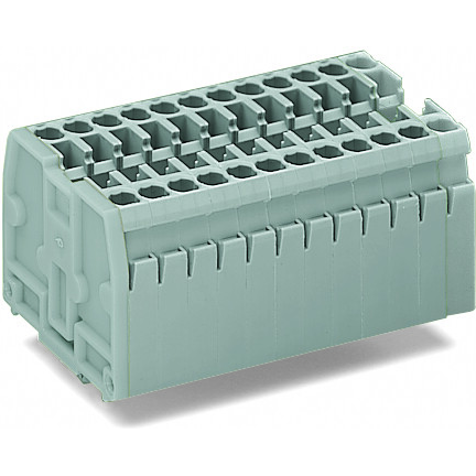 WAGO-869-183 Steckverbinder, Klemmenblöcke Compact Block Terminal Strip, with snap-in mounting feet, for plate thickness 0.6 - 1.2 mm, Fixing hole 3.5 + 0.1 mm Dia, 3-Pole