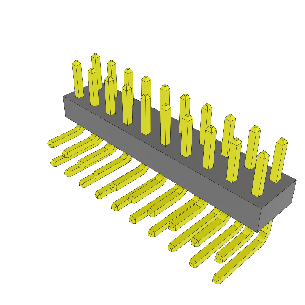 Samtec-TMMH-110-01-LM-D-RA Steckverbinderleisten und Leiterplattenbuchsen Conn Unshrouded Header HDR 20 POS 2mm Solder RA Side Entry Thru-Hole Tube