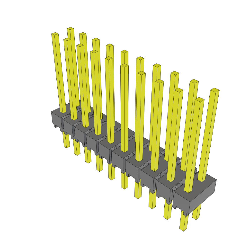 Samtec-HMTSW-110-09-L-D-475 Steckverbinderleisten und Leiterplattenbuchsen Conn Unshrouded Header HDR 20 POS 2.54mm Solder ST Top Entry Thru-Hole Bulk