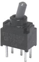 NIDEC Copal Electronics-CFT2-1DC-AW Switch Toggle Switch Toggle ON ON SPDT Round Lever PC Pins 28VDC 0.4VA PC Mount with Bracket Tray
