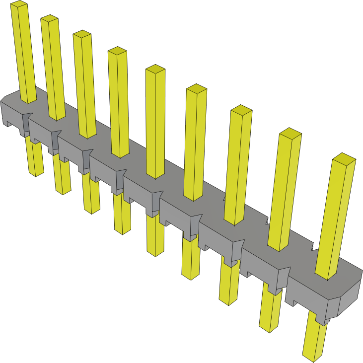 Samtec-MTLW-109-07-G-S-230 Steckverbinderleisten und Leiterplattenbuchsen Conn Unshrouded Header HDR 9 POS 2.54mm Solder ST Top Entry Thru-Hole Bulk