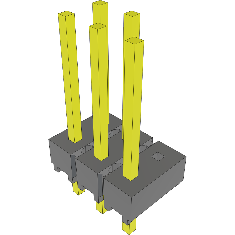 Samtec-MTSW-103-08-G-D-340-006 Steckverbinderleisten und Leiterplattenbuchsen Conn Unshrouded Header HDR 6 POS 2.54mm Solder ST Top Entry Thru-Hole Bulk