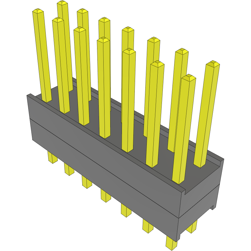 Samtec-DW-07-15-T-D-200 Steckverbinderleisten und Leiterplattenbuchsen Conn Board Stacker HDR 14 POS 2.54mm Solder ST Top Entry Thru-Hole Bulk