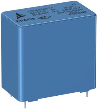 TDK-B32923P3105K000 Capacitor Film Cap Film Suppression X2 1uF 630VDC/305VAC PP 10%( 26.5 X 11 X 20.5mm) Radial Plastic Rectangular Can 22.5mm 125°C Bulk Automotive AEC-Q200