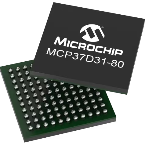 Microchip Technology-MCP37D31-80E/TE ADC 8-Channel Single ADC Pipelined 80Msps 16-bit Parallel/Serial/LVDS 121-Pin TFBGA Tray Automotive AEC-Q100