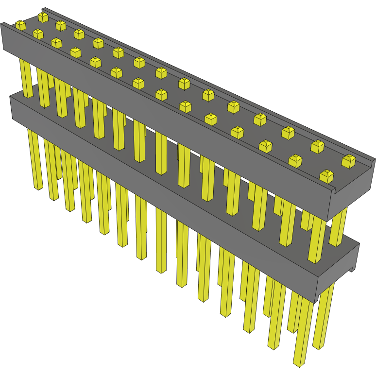 Samtec-EW-14-09-T-D-390 Cabezales del conector y receptáculos PCB Conn Board Stacker HDR 28 POS 2.54mm Solder ST Top Entry Thru-Hole Bulk