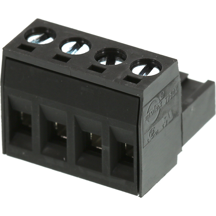 Molex-39520-0004 Connector Terminal Blocks Conn Eurostyle Block F 4 POS 5mm Screw RA Cable Mount 18A/Contact Eurostyle™
