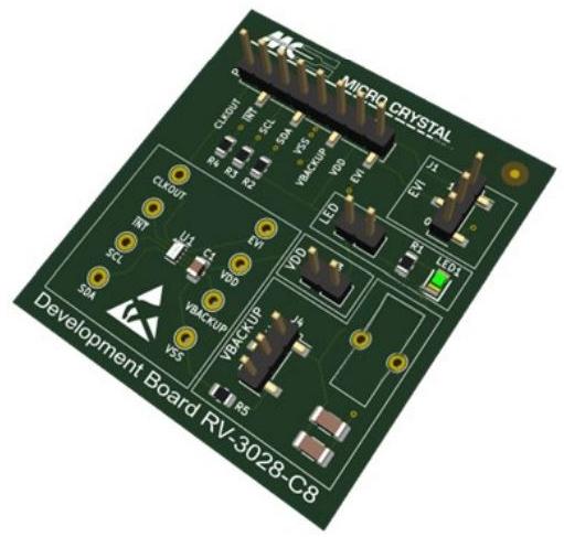 Micro Crystal AG-RV-3028-C8-EVALUATION-BOARD Takt und Timing Entwicklung Boards und Kits RV-3028-C8 Real Time Clock Evaluation Board