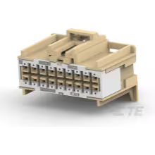 TE Connectivity-2322290-1 Connector Discrete Wire Housing Conn Housing F 18 POS 3.4mm Crimp ST Cable Mount Tan