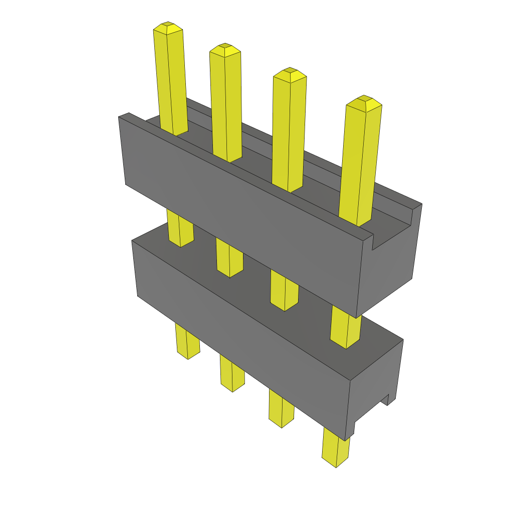 Samtec-ZW-04-08-T-S-291-118 Steckverbinderleisten und Leiterplattenbuchsen Conn Board Stacker HDR 4 POS 2.54mm Solder ST Thru-Hole Bulk