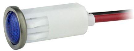VCC (Visual Communications Company, LLC)-1092D6-28V Panel Mount Indicators Panel Mount Indicator Round 0.5" LED 28V Wire Semi-Dome Blue