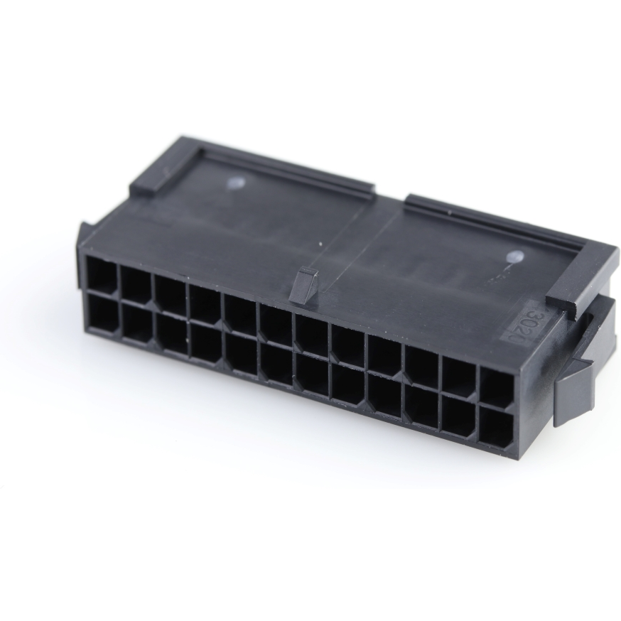 Molex-430202400 Connector Discrete Wire Housing Conn Housing M 24 POS 3mm Crimp ST Cable Mount Black Micro-Fit 3.0™ Bag