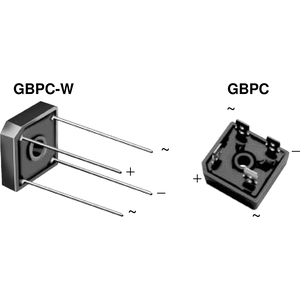 Vishay-GBPC2510-E4/51 Bridge Rectifiers Diode Rectifier Bridge Single 1KV 25A 4-Pin Case GBPC Bulk