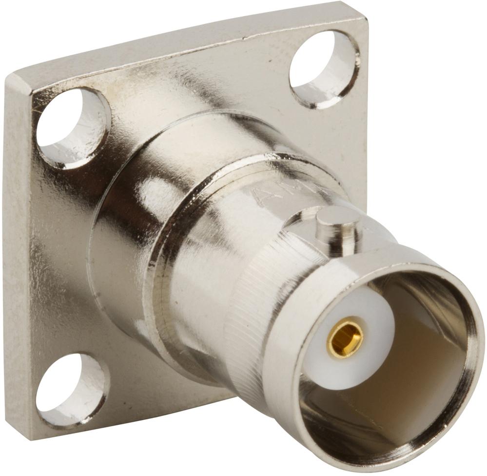 Amphenol RF-031-203-RFX Connector RF Conn BNC 0Hz to 4GHz 50Ohm Solder Cup ST Flange Mount RCP Gold