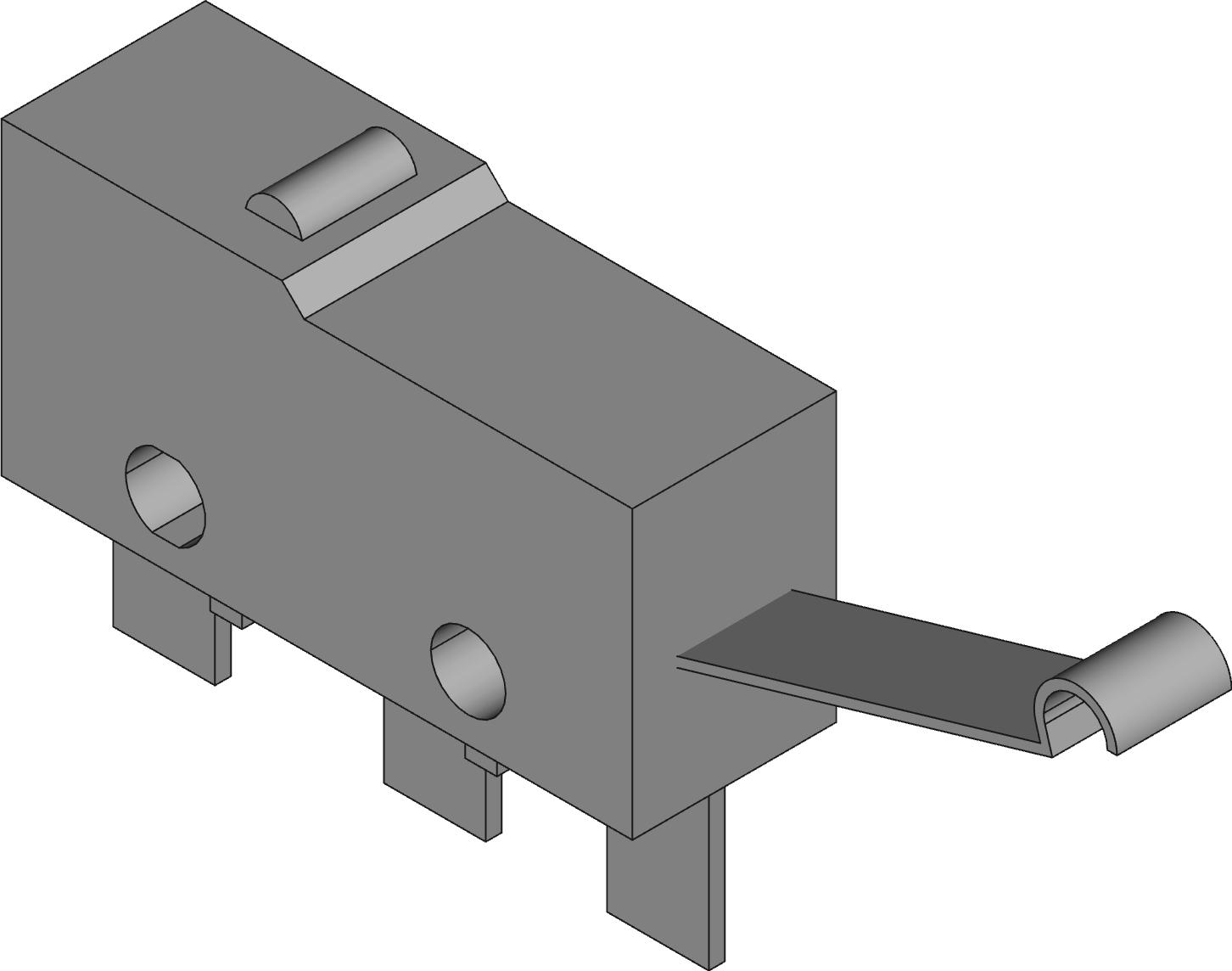 Omron-D2S-01L13 Schnappschalter Switch Snap Action N.O./N.C. SPDT Simulated Roller Lever 0.1A 125VAC 30VDC 0.49N Screw Mount Solder
