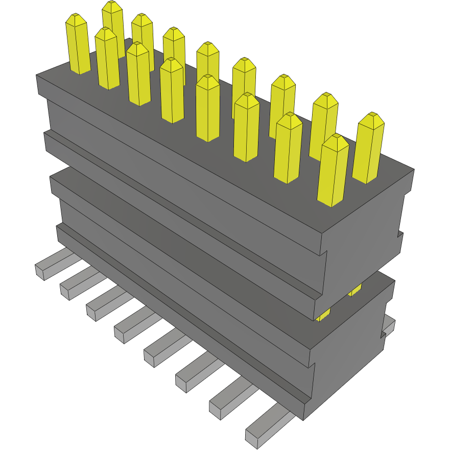 Samtec-FW-08-03-L-D-250-065 Steckverbinderleisten und Leiterplattenbuchsen Conn Board Stacker HDR 16 POS 1.27mm Solder ST Top Entry SMD FLEX STACK™ Tube