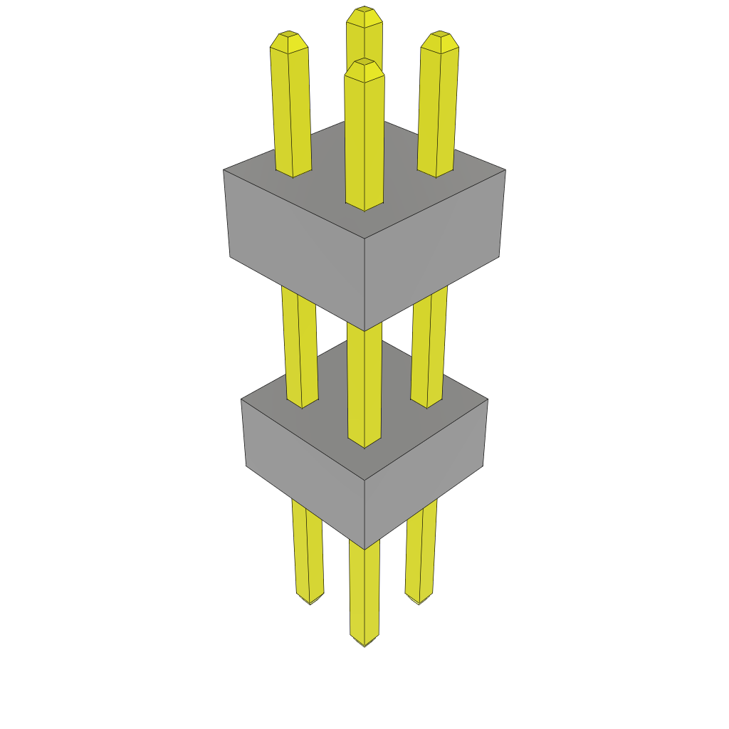 Samtec-TW-02-05-L-D-222-180 Steckverbinderleisten und Leiterplattenbuchsen Conn Board Stacker HDR 4 POS 2mm Solder ST Top Entry Thru-Hole Bulk