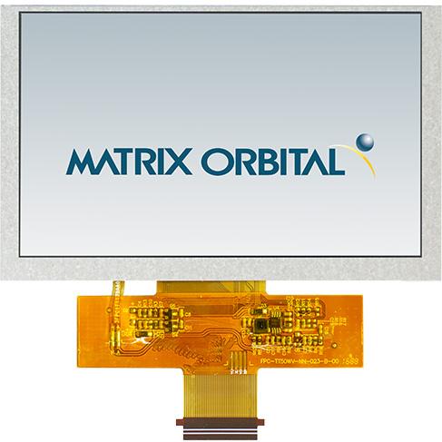 Matrix Orbital-MOP-TFT800480-50A-BLM-TPN Moduli TFT 5in TFT WVGA 800x480Pixels 24 Bit Parallel 600cd/m2 LED Backlight -20°C to 70°C