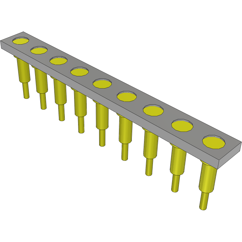 Samtec-HLS-0109-T-10 Cabezales del conector y receptáculos PCB Conn Socket Strip SKT 9 POS 2.54mm Solder ST Top Entry Thru-Hole Tube