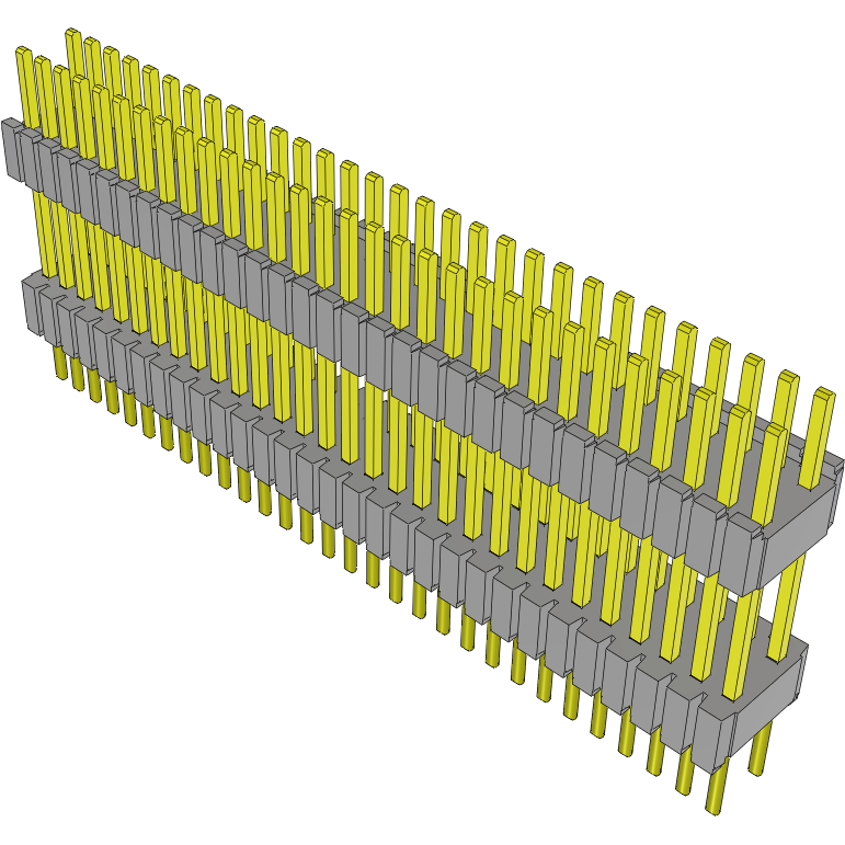 Samtec-DWM-30-57-G-D-410 Cabezales del conector y receptáculos PCB Conn Board Stacker HDR 60 POS 1.27mm Solder ST Thru-Hole Tube