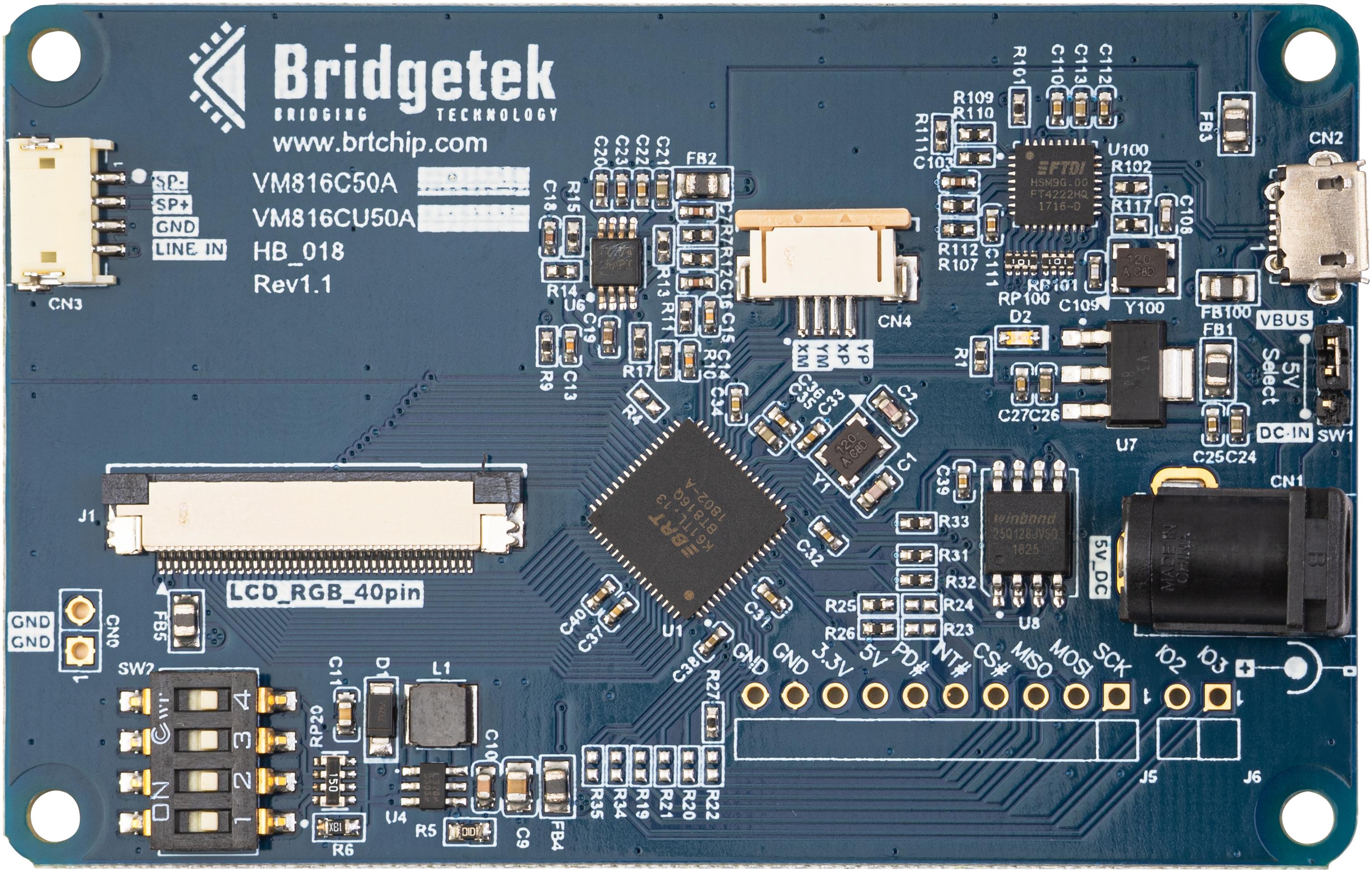 FTDI Chip-VM816C50A-N Kits et outils de développement BT816 Touch Screen Controller Development Board