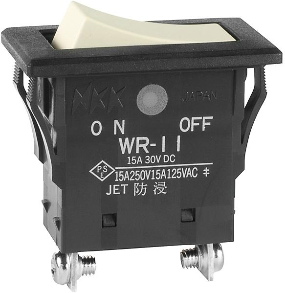 NKK Switches-WR11BT Switch Rocker Switch Rocker ON None OFF SPST Screw Lug Curved Rocker 15A 250VAC 30VDC 30000Cycles