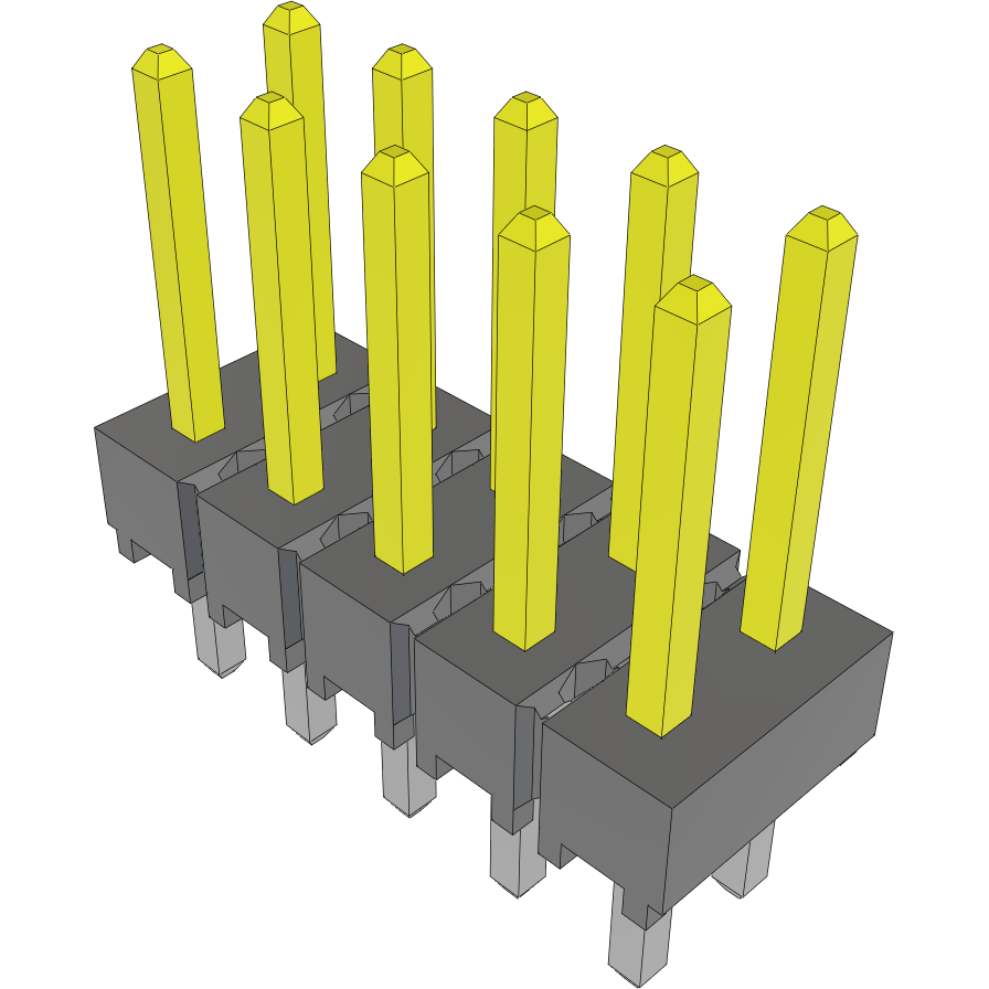 Samtec-HTSW-105-24-LM-D Steckverbinderleisten und Leiterplattenbuchsen Conn Unshrouded Header HDR 10 POS 2.54mm Solder ST Top Entry Thru-Hole Bulk