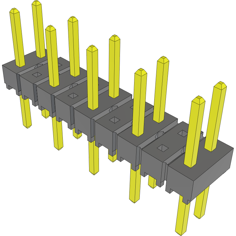Samtec-TSW-205-08-L-D Steckverbinderleisten und Leiterplattenbuchsen Conn Unshrouded Header HDR 10 POS 5.08mm Solder ST Top Entry Thru-Hole Bulk