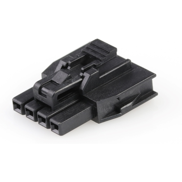Molex-1053071204 Connector Discrete Wire Housing Conn Housing RCP 4 POS 2.5mm Crimp ST Cable Mount Black Bag