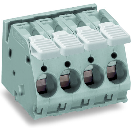 WAGO-2716-153 Bloques terminales del conector PCB Terminal Block, operating lever, 16 mm2, Pin spacing 10 mm, 3-pole, Cage Clamp , commoning option