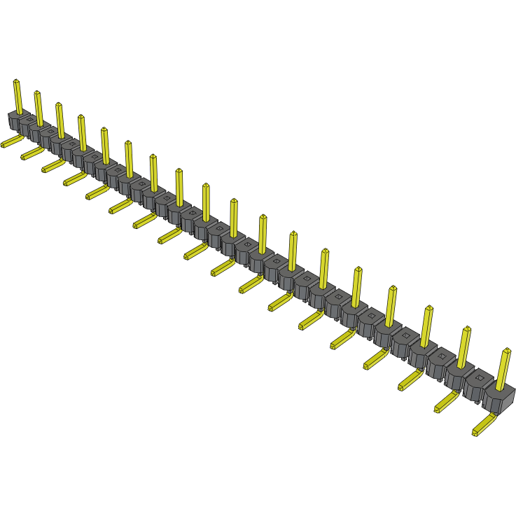 Samtec-TSW-218-08-S-S-RA Steckverbinderleisten und Leiterplattenbuchsen Conn Unshrouded Header HDR 18 POS 5.08mm Solder RA Side Entry Thru-Hole Bulk