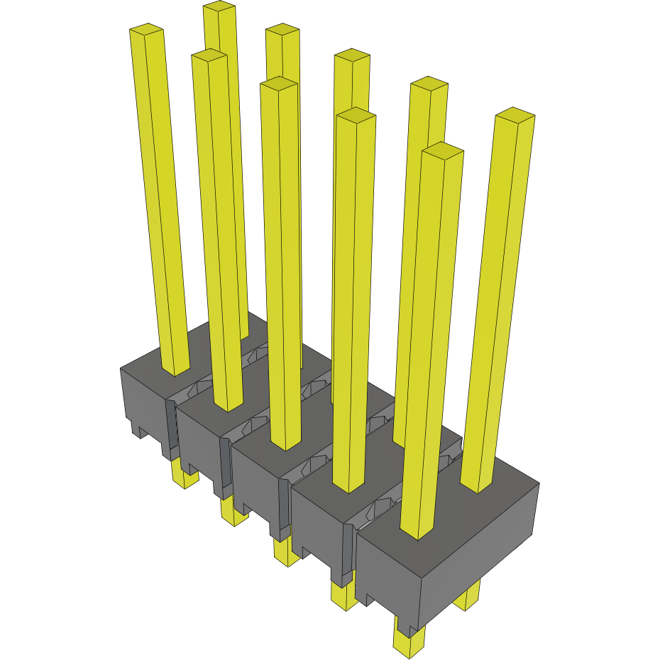 Samtec-MTSW-105-22-G-D-440 Steckverbinderleisten und Leiterplattenbuchsen Conn Unshrouded Header HDR 10 POS 2.54mm Solder ST Top Entry Thru-Hole Bulk
