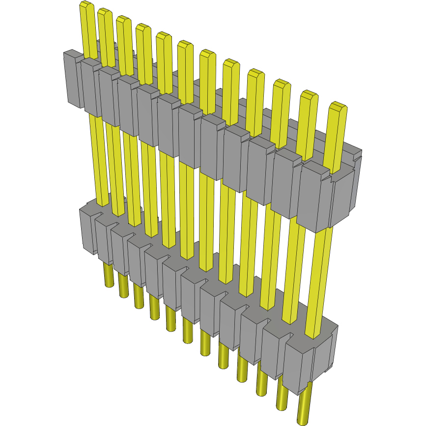 Samtec-DWM-12-57-G-S-445 Cabezales del conector y receptáculos PCB Conn Board Stacker HDR 12 POS 1.27mm Solder ST Thru-Hole Bulk