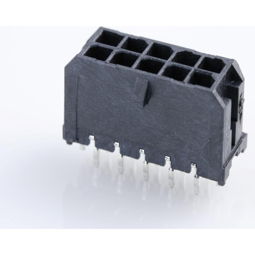 Molex-0430451025 Steckverbinderleisten und Leiterplattenbuchsen Conn Wire to Board HDR 10Power POS 3mm Solder ST Top Entry Thru-Hole Micro-Fit 3.0 Tray