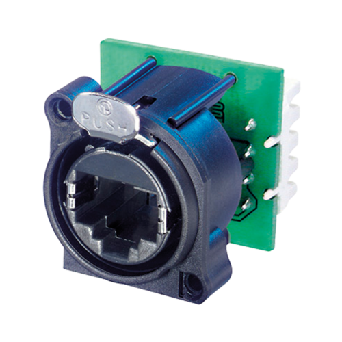 Neutrik Group-NE8FAV-YK Connector Telephone and Telecom Conn RJ-45 F 8 POS IDT ST Cable Mount 8 Terminal 1 Port Cat 5e