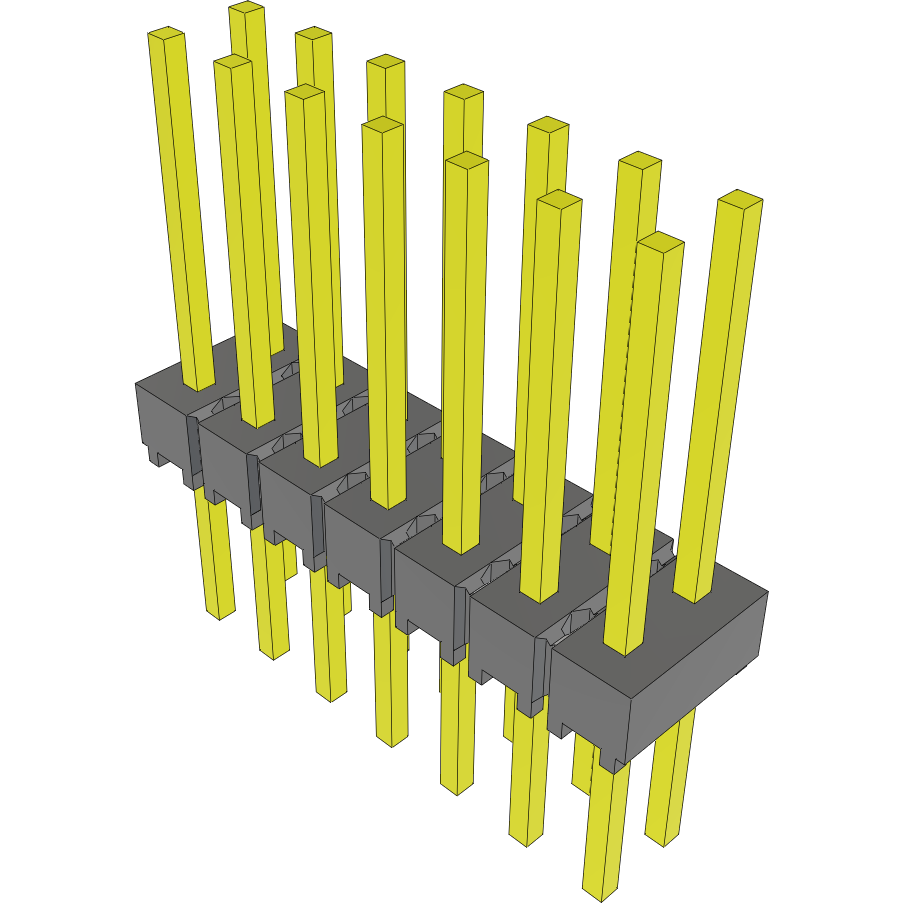 Samtec-MTSW-107-09-T-D-400 Steckverbinderleisten und Leiterplattenbuchsen Conn Unshrouded Header HDR 14 POS 2.54mm Solder ST Top Entry Thru-Hole Bulk