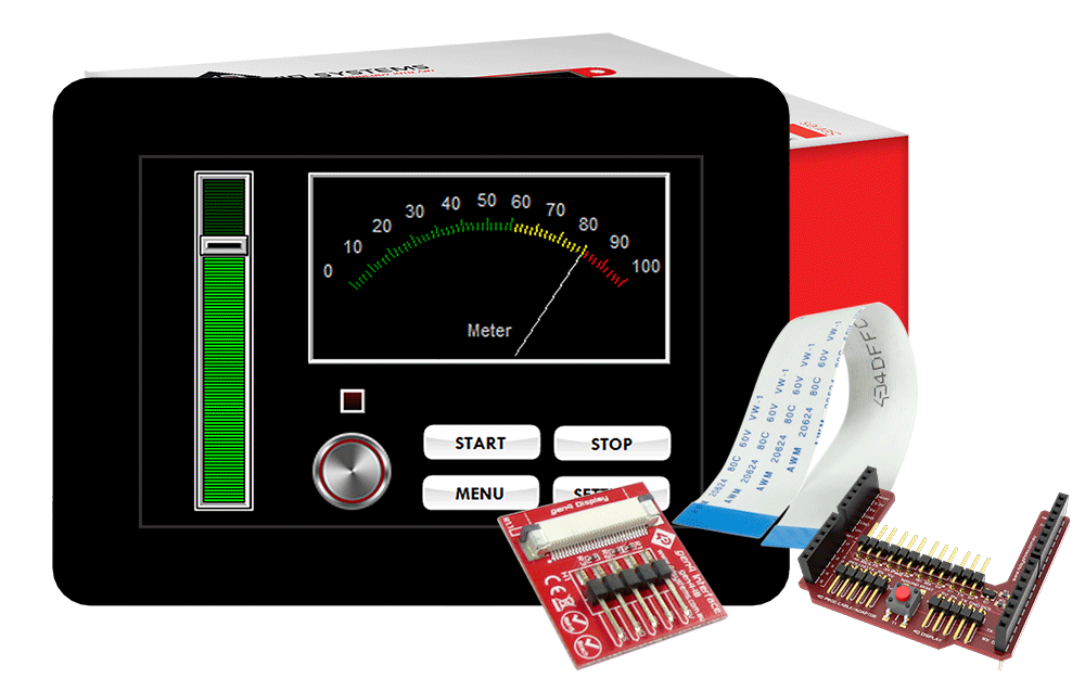 4D Systems-GEN4-ULCD-35D-CLB-AR TFT-Module 3.5" gen4 LCD pack for Arduino with gen4-uLCD-35D-CLB, Arduino Adaptor Shield + Cable