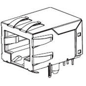 Molex-0440500003 Steckverbinder, Telefon und Telekommunikation Conn RJ-45 F 8 POS 1.27mm Solder RA Thru-Hole 8 Terminal 1 Port Modular Jack 8/8, RJ45 Cat 5 Tray
