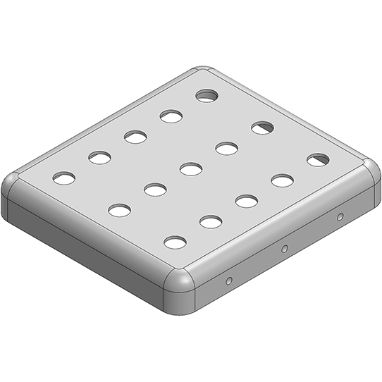 Masach Tech-MS260-10CP-NS null 26.6 x 23.6 x 4mm Two-piece Drawn-Seamless RF Shield/EMI Shield COVER Perforated (Nickel-Silver)