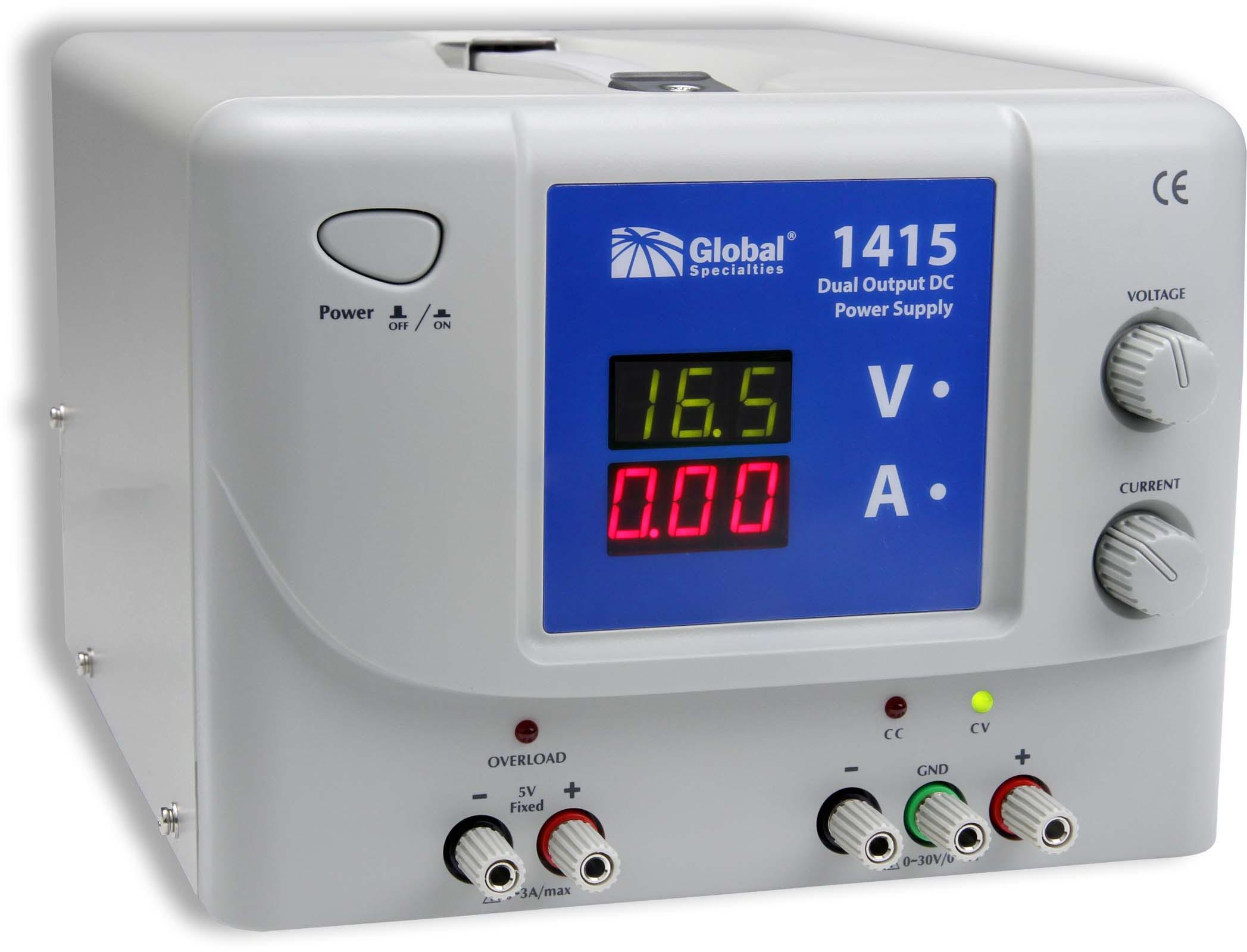 Global Specialties-1415 Bench Power Supplies Bench Power Supply 0V to 30V Dual-OUT 3A 105W