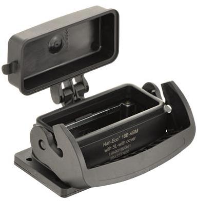 HARTING-19430160341 Schrumpfbalgenadapter Panel Mount Housing 180° 16/B Shell Size Glass Fibre Reinforced Polyamide Self Lock