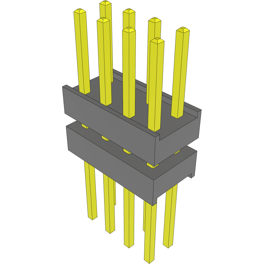 Samtec-EW-04-10-L-D-250 Connector Headers and PCB Receptacles Conn Board Stacker HDR 8 POS 2.54mm Solder ST Top Entry Thru-Hole Bulk