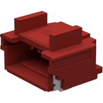 1.00mm Pitch Pico Clasp PCB Header Single Row Right Angle Surface Mount 0.10um Gold Plated with Outer Positive Lock 5 Circuits Red