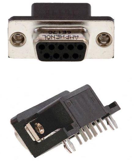 Amphenol Communications Solutions-6E17C009SBF120 Steckverbinder, D-Sub Conn D-Sub SKT 9 POS 1.37mm Solder RA Thru-Hole 9 Terminal 1 Port Box