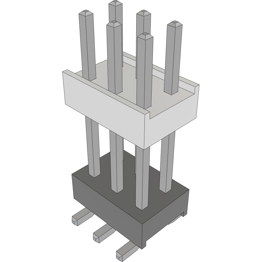Samtec-HW-03-09-T-D-500-SM-A Steckverbinderleisten und Leiterplattenbuchsen Conn Board Stacker HDR 6 POS 2.54mm Solder ST Top Entry SMD Layer