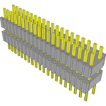 Conn Board Stacker HDR 40 POS 1.27mm Solder ST Thru-Hole Tube