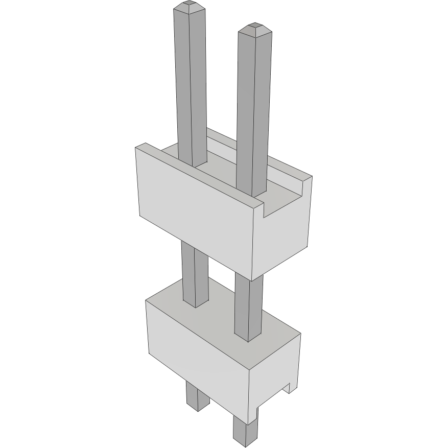Samtec-HW-02-15-TM-S-340-110 Steckverbinderleisten und Leiterplattenbuchsen Conn Board Stacker HDR 2 POS 2.54mm Solder ST Top Entry Thru-Hole Bulk