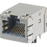 Conn RJ-45 F 8 POS 1.27mm Solder RA Thru-Hole 14 Terminal 1 Port Magnetic Jack, MXMag, RJ45 Tray